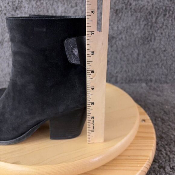 Rag & Bone Ryland Suede Ankle Boots Womens Size 7.5 Black Cap Toe Made in Italy - Picture 6 of 11